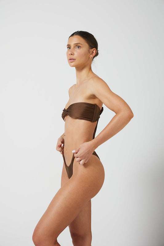 SOL MOCHA- BANDEAU BIKINI TOP